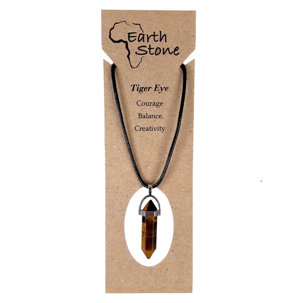 Earth Stone Collection - Bullet Tigers Eye Stone Necklace