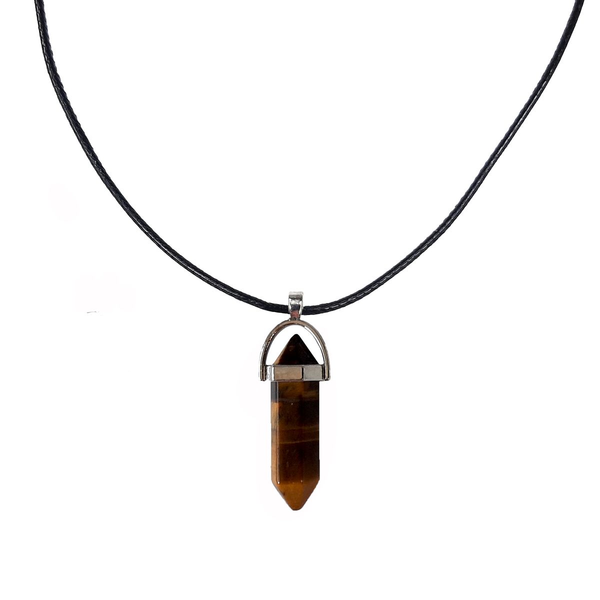 Earth Stone Collection - Bullet Tigers Eye Stone Necklace