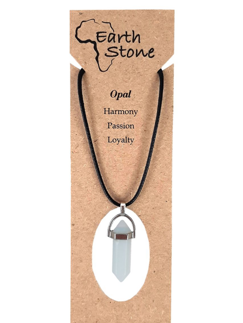 Earth Stone Jewellery - Bullet Stone Necklace - Opal - The Flex