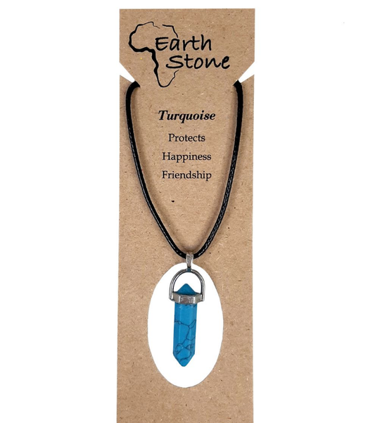 Earth Stone Jewellery - Bullet Stone Necklace - Turquoise - The Flex