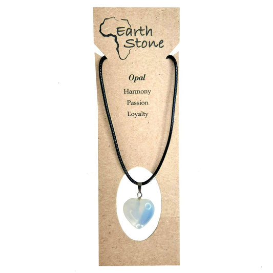 Earth Stone Collection - Heart Opal Stone Necklace - The Flex