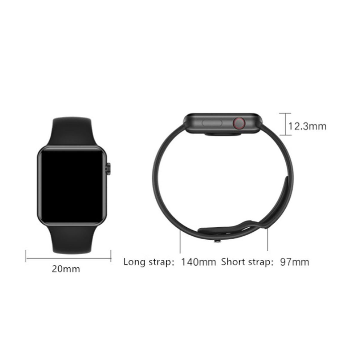 T500 Smartwatch and Fitness Tracker - Black - The Flex